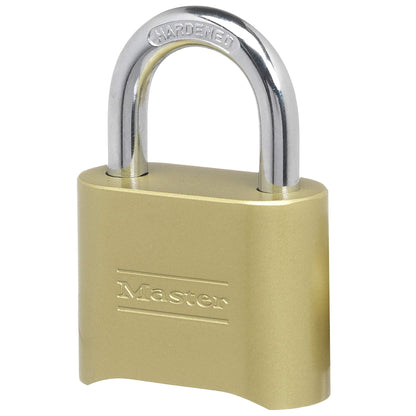 Master Lock Brass Combination Padlock for Indoor and Outdoor use with Resettable Combination for Gym Locker, Gate, Fence, or Shed Lock, 175D