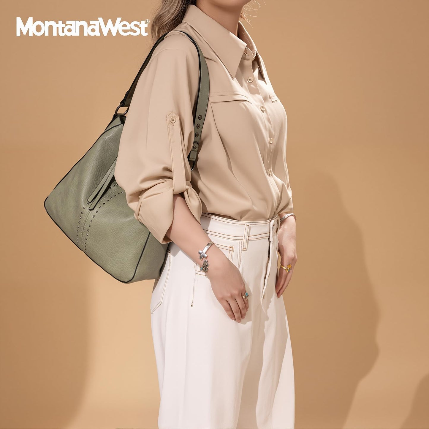 Montana West Hobo Bag for Women Designer Ladies Bucket Totes Purse Handbags Chic Shoulder Bag,MWC-HB-128-GN