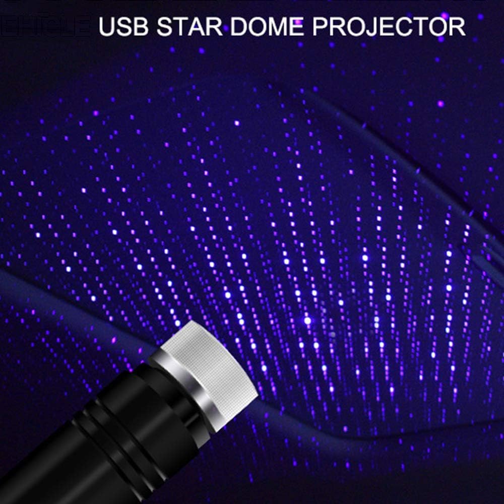 USB Star Projector Night Light, Adjustable Romantic Blue Interior Car Lights, Bending Freely Portable Auto Roof Lights Decoration for Ceiling, Bedroom, Party