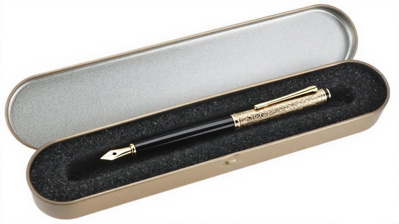 LC LICTOP Pencil Boxes10 Pcs, 7 Inch Length Gold Tone Iron Cases with Sponge Pad for Pens, Ballpoint Pen Storage Box with Empty Bulk Case Collection Set