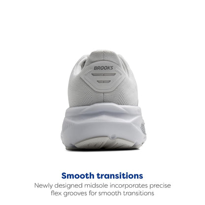 Brooks Women’s Ghost 17 Neutral Running Shoe - White/White/Grey - 10 Wide