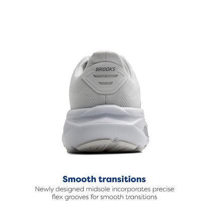 Brooks Women’s Ghost 17 Neutral Running Shoe - White/White/Grey - 12 Wide