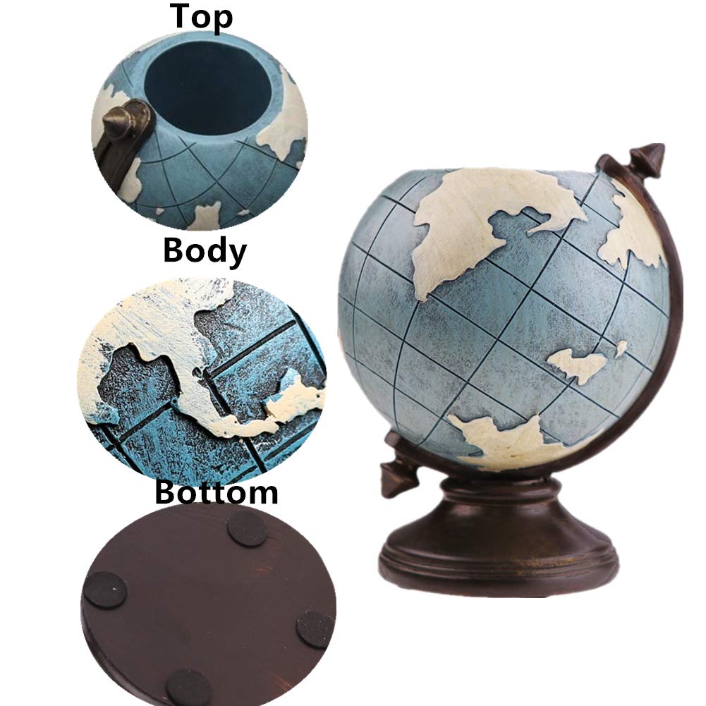 MUAMAX Globe Pen Pencil Holder for Desk Pen Organizer for Desk Desktop Organizer Pencil Cup Pot Desktop Accessories for Home Office School