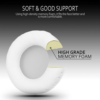 Krone Kalpasmos Universal Replacement 75mm Earpads for Sony, ATHAKG, HifiMan, Philips, Fostex, JVC, Pioneer On-Ear Headphones (List Inside) Headphone Earpads Cover White & Grey