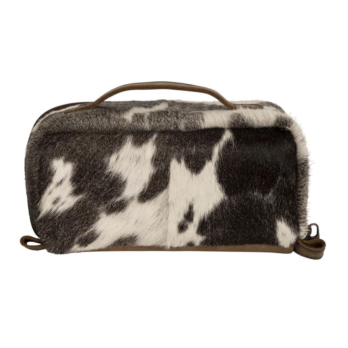 STS Ranchwear Women's Genuine Full Grain Leather Cowhide Elise Makeup Bag - Portable Durable Compact Travel Zipper Handbag Organizer Bag