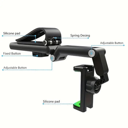 Universal 360 Rotatable Phone Holder for Sun Visor - Compatible with iPhone, Samsung & More Devices - Car Accessory (Black)