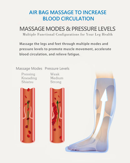 LINGTENG Air Compression Leg Massager with Heat, Leg Massager Simulates Kneading and Stroking of Tissues by Using an Inflatable Garment, Gifts for Women Men (Black)