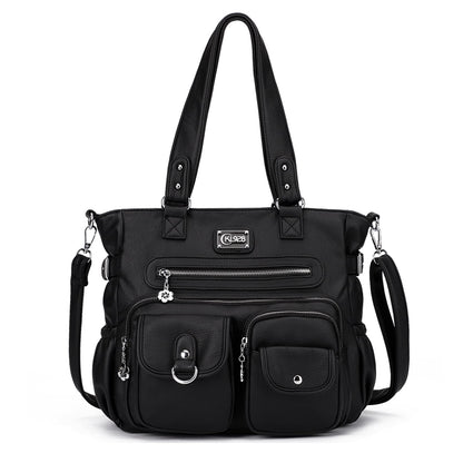 KL928 Large Purses for Women Shoulder Bag Tote Handbags Stylish Vegan Leather Hobo Bags Ladies, A-Black-4