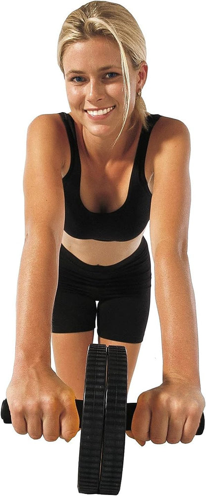 GoFit Dual Exercise Ab Wheel- Roller with Handles,Black,One Size,GF-Dew