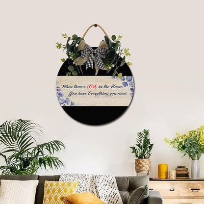 You Have Everything Front Door Sign Funny Wreaths Hanging Wooden Plaque Decoration Round Rustic Wood Farmhouse Porch Decor for Home Front Door Decor, 12 x 12 Inch