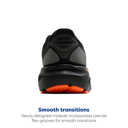 Brooks Men’s Ghost 17 Neutral Running Shoe - Black/Orange - 12.5 Medium