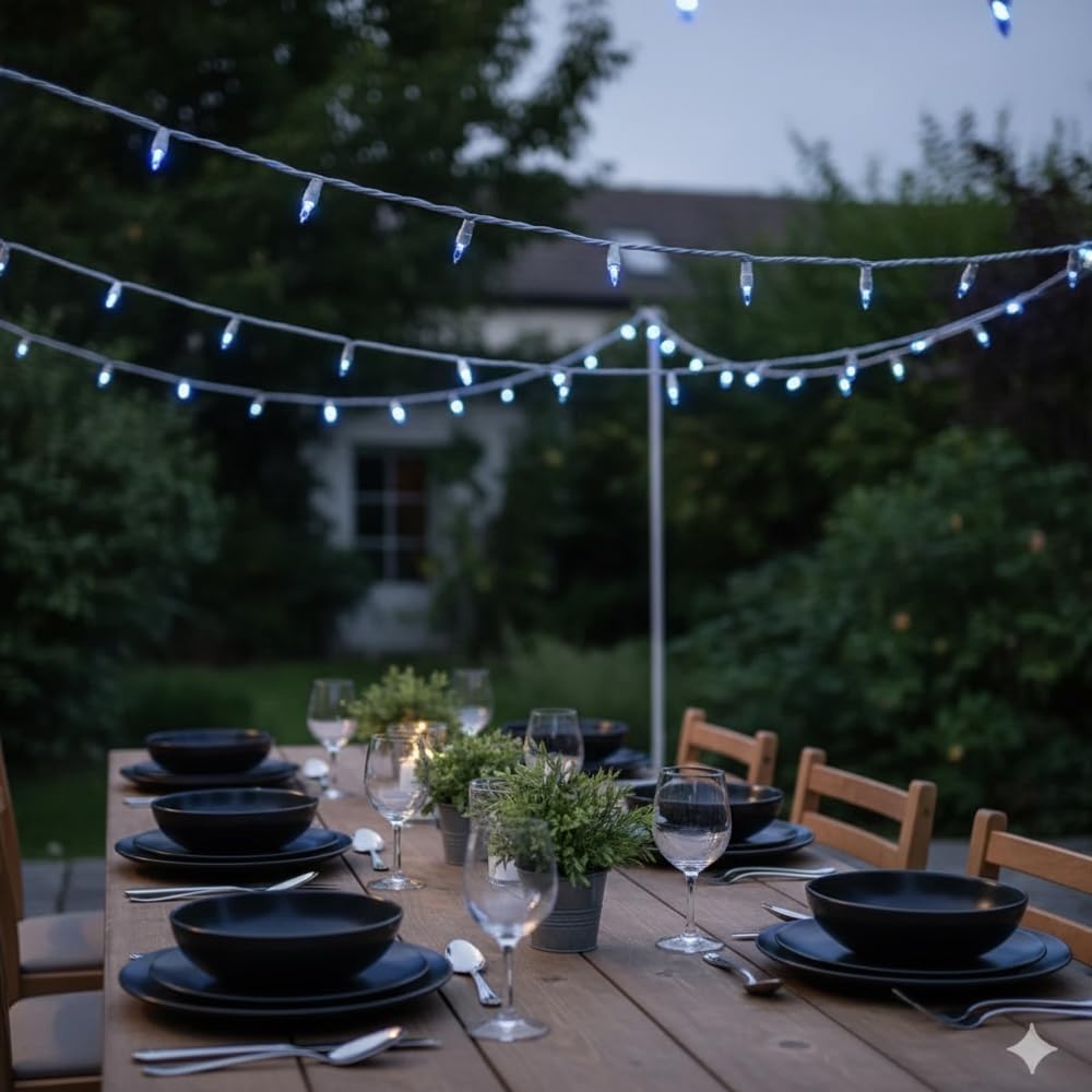 Brite Star 100 Lt Designer Series Mini Lights, Teal, Green Wire