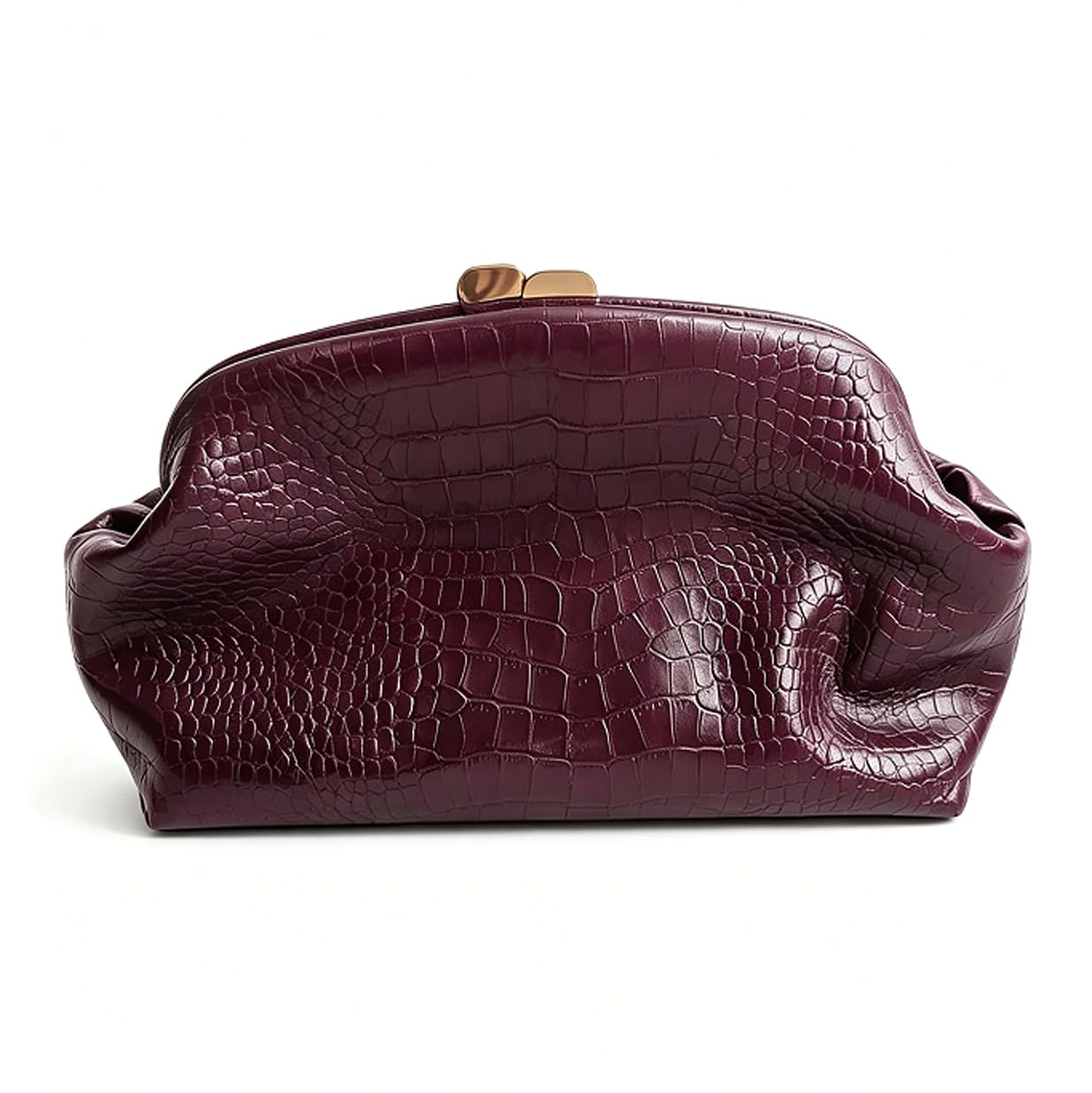 CUXVA Women's large Evening Bag Dumpling Clutch Purse Chain Strap Handbags Elegant Faux PU Leather Clutch Bag