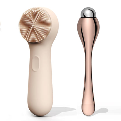 Silicone Face Scrubber, NågraCoola CLIE 2.0 Facial Cleansing Brush, Rechargeable, Waterproof Face Scrub Brush for Cleansing, Exfoliating, Massaging, Electric Facial Exfoliator for Women & Men - Black