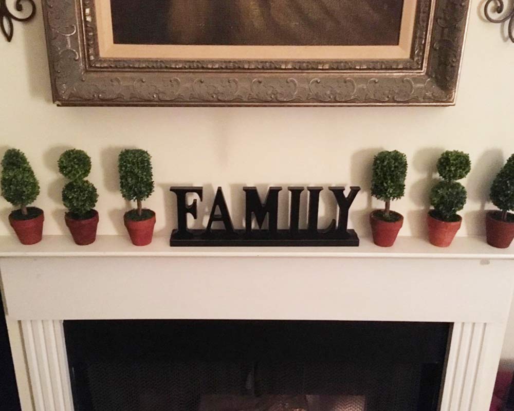 E-view Wooden Family Sign for Home Decor - Decorative Letters Tabletop Word Plaque Home Décor Accents