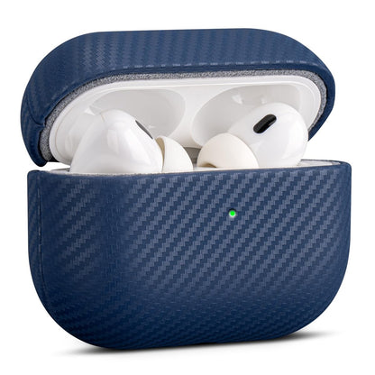 Haobobro Leather Case - for AirPods Pro 3 Case Cover - Selected Skin-Friendly Leather, with Carbon Fibre Texture, Handmade Drop Protective Hard Cover for AirPods Pro 3rd Generation Earbuds - White