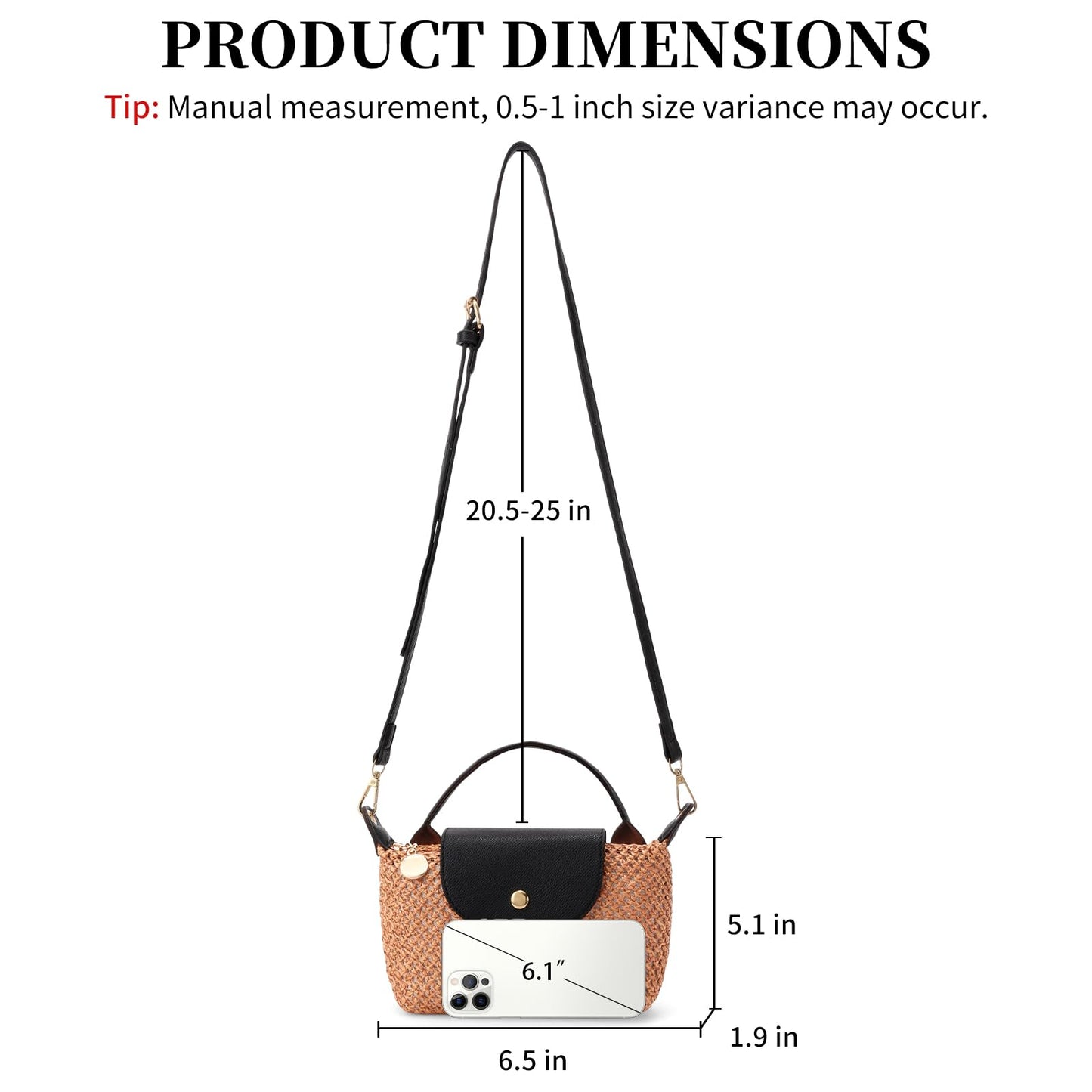 RNIEGA Mini Straw Braided Handbag for Women Vegan Leather Lightweight Crossbody Bag Fashion Handle Beach Shoulder Purse