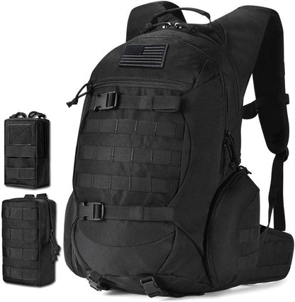 Tactical Motorcycle Backpack - 35L Military-Grade Design | Black Color