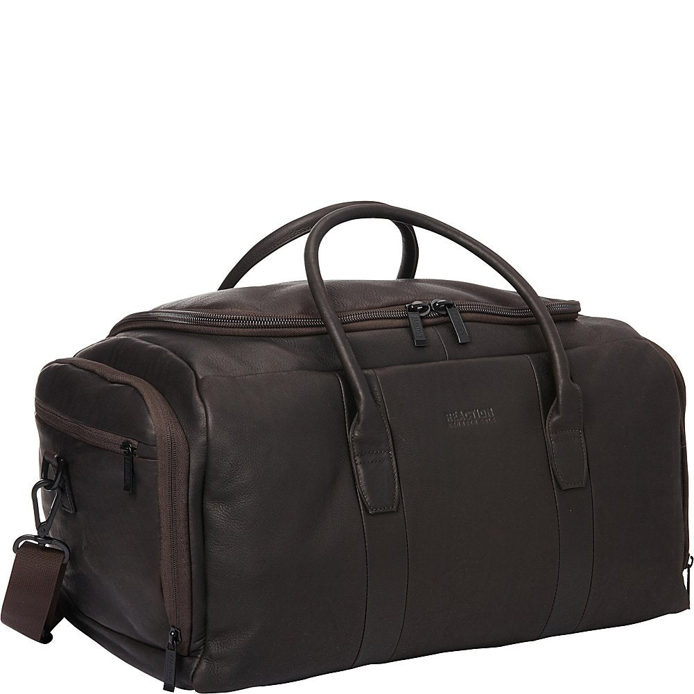 Kenneth Cole REACTION Duff Guy Colombian Leather 20" Single Compartment Top Load Travel Duffel Bag, Brown