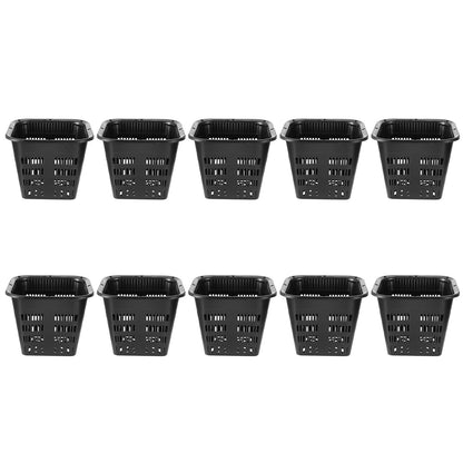 Cabilock 10-Pack 5.5 Inch Square Root-Control Pots – Thickened Plastic Slotted Net Pots for Hydroponics, Air-Pruning Nursery Holder for Orchids, Monsteras & Aroids (Black)