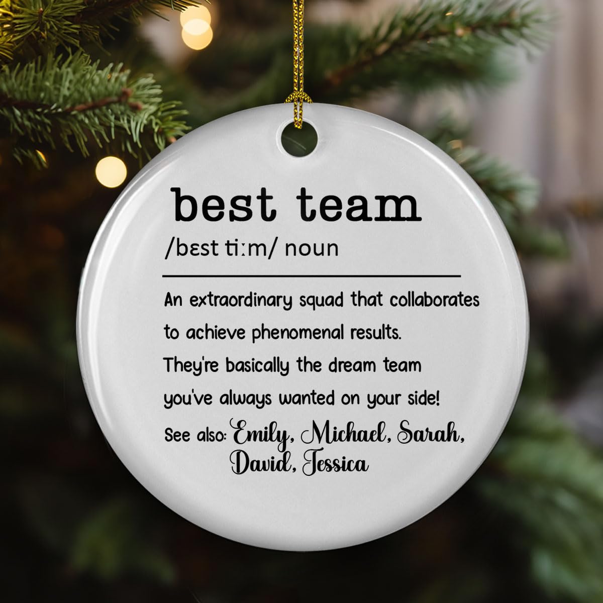 Wrappiness We are Teammates Personalized Ceramic Ornament - Custom Teamwork Ornament for Coworkers, Boss, Employees, Family - Inspirational Office Tree Decor, Holiday Keepsake