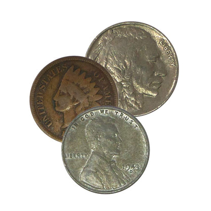 2026 - Stater 3 Coin Collection of Indian Penny, Buffalo Nickel and Steel Cent with the 2026 Red Book Guide to Coins 79th Edition Circulated Collection Seller Uncirculated