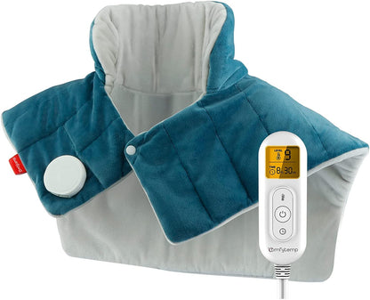 Comfytemp Heating Pad for Neck and Shoulders and Back, FSA HSA Eligible 2.6lb Weighted Electric Heat Pad for Pain Relief, Large Heated Wrap, 9 Heat Settings, 11 Auto-Off, Gifts for Women Men Mom Dad