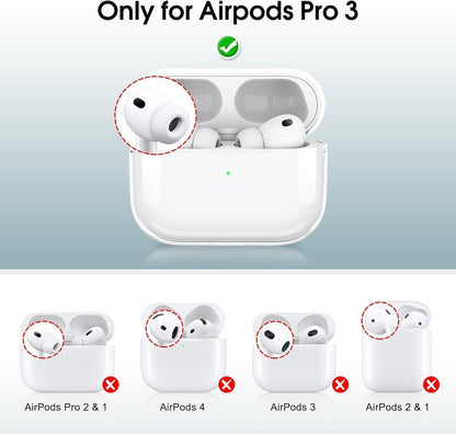 for AirPods Pro 3 Case 2025, Leather Full Body Shockproof Protective Cover for AirPods Pro 3nd Generation for Women Men with Keychain, Brown