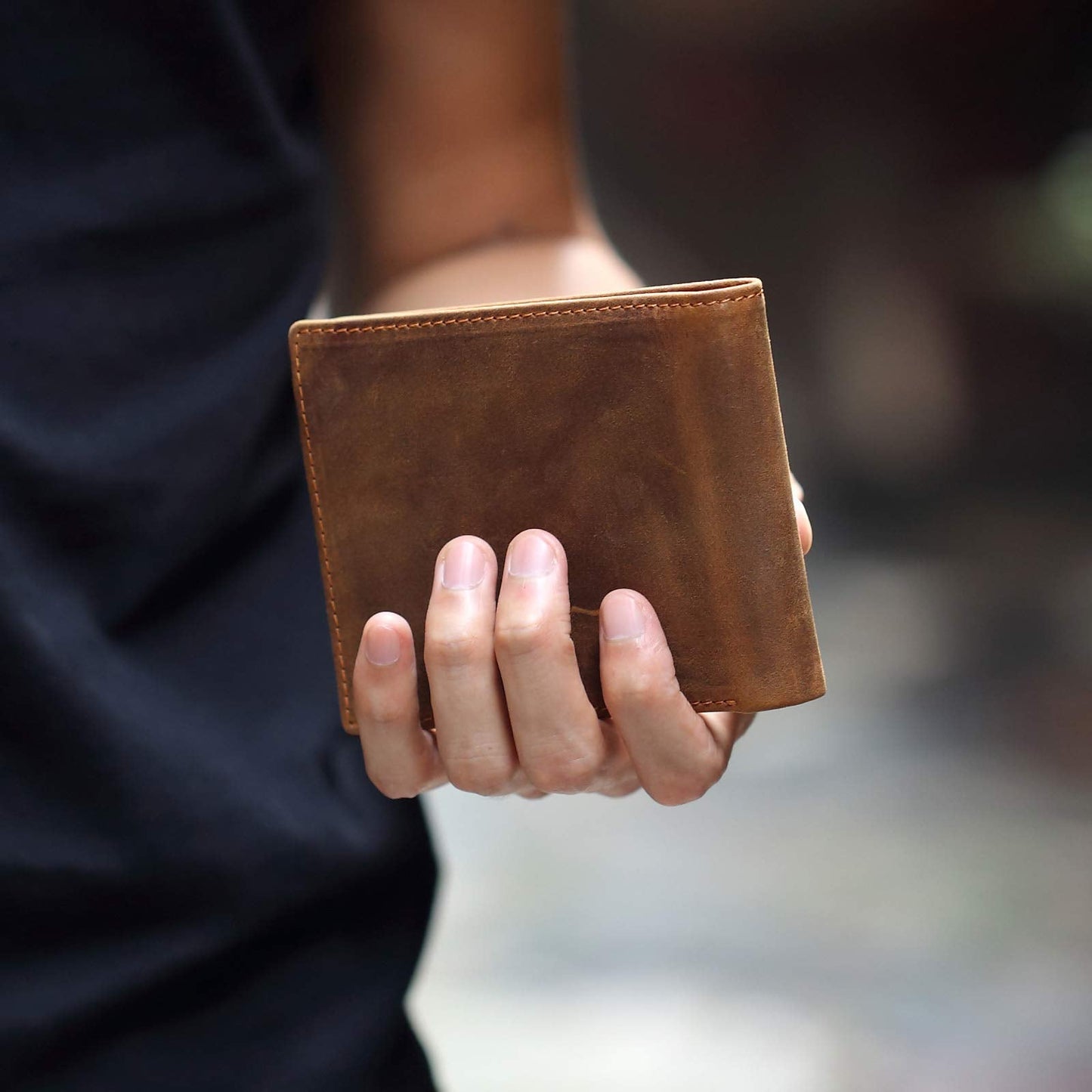 Engraved Leather Men Wallet - Customized Father's Wallets - Personalized Unique Gift For Dad As Birthday, Christmas and Father's Day Gift