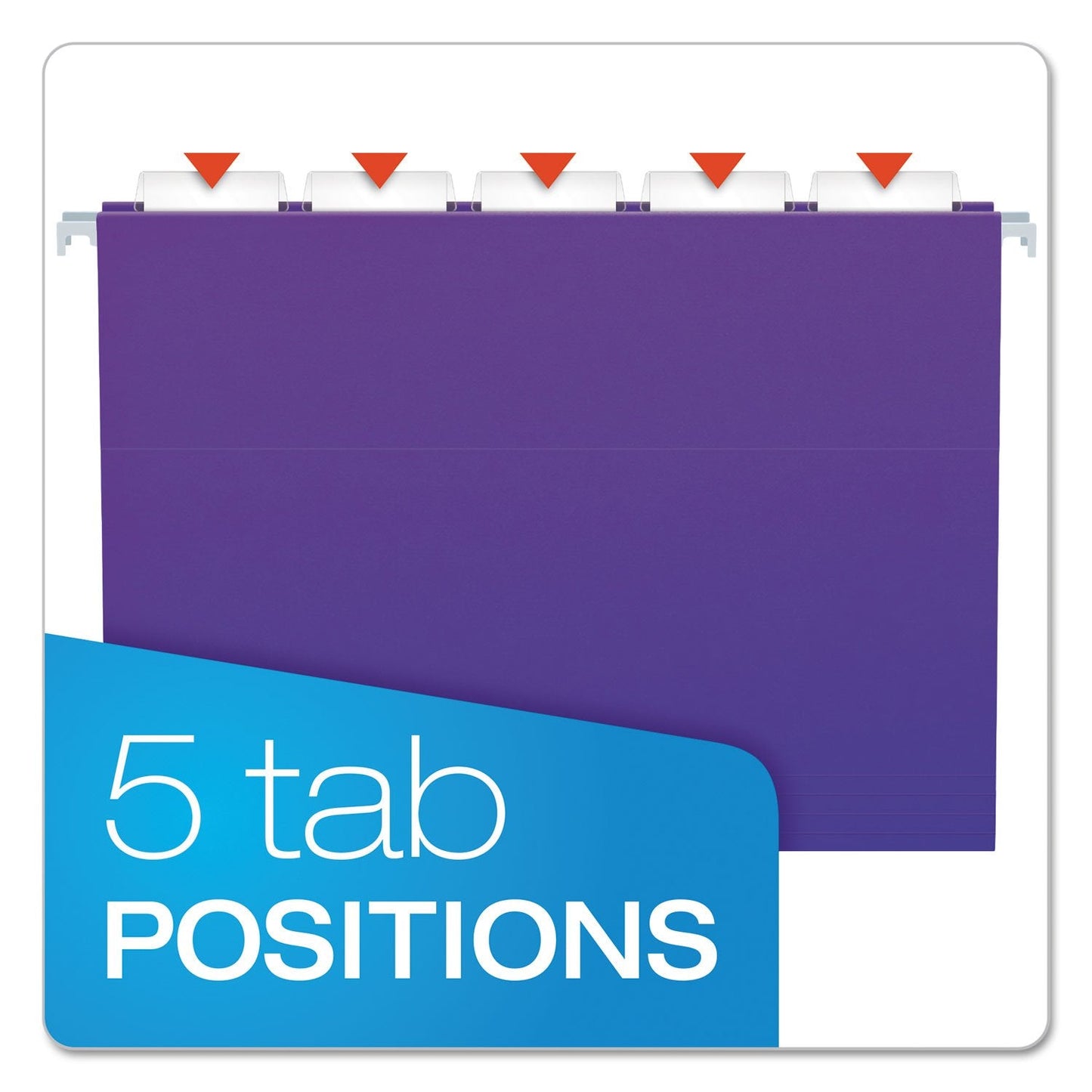 Pendaflex Recycled Hanging Folders, Letter Size, Violet, 1/5 Cut, 25/BX (81611)