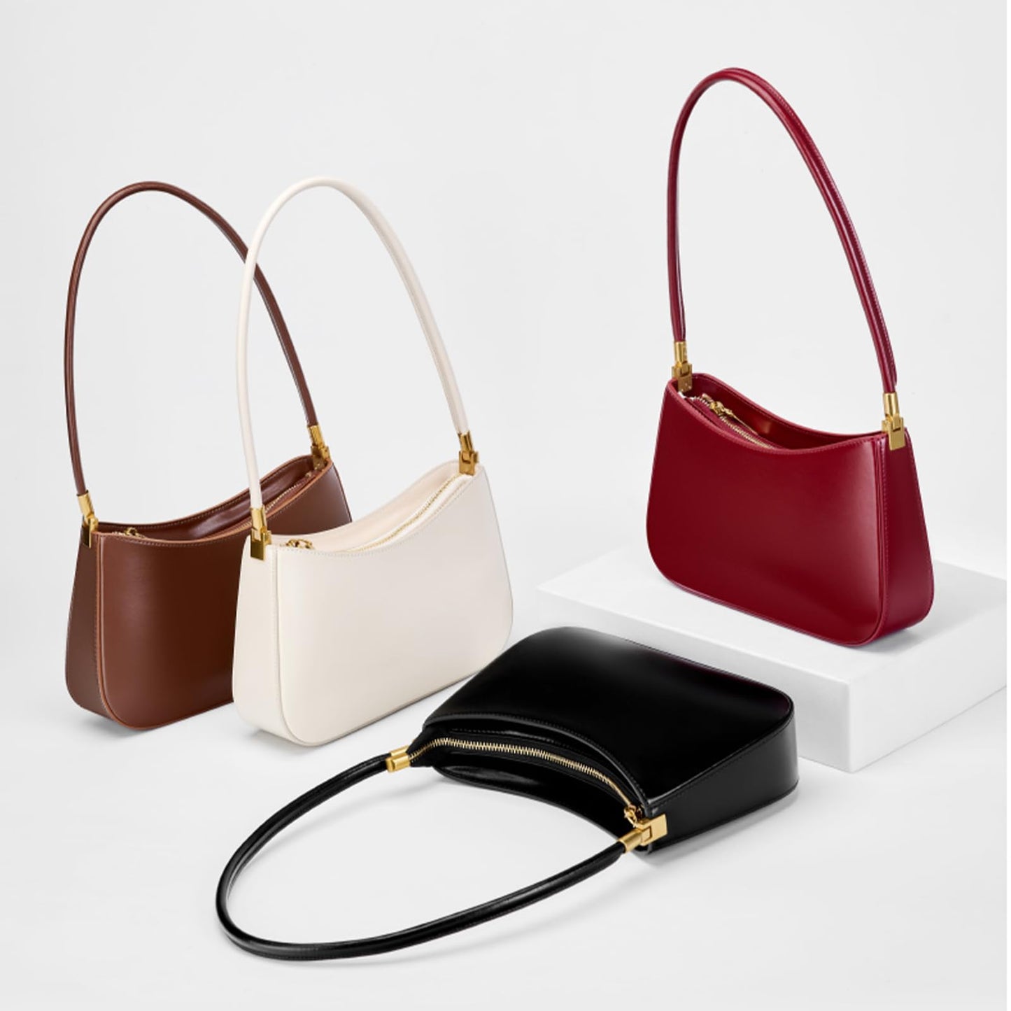 MFFOR Shoulder Bag for Women, Genuine Leather Hobo Tote Handbag, Small Clutch Purses Cute Hobo Handbag(Coffee)