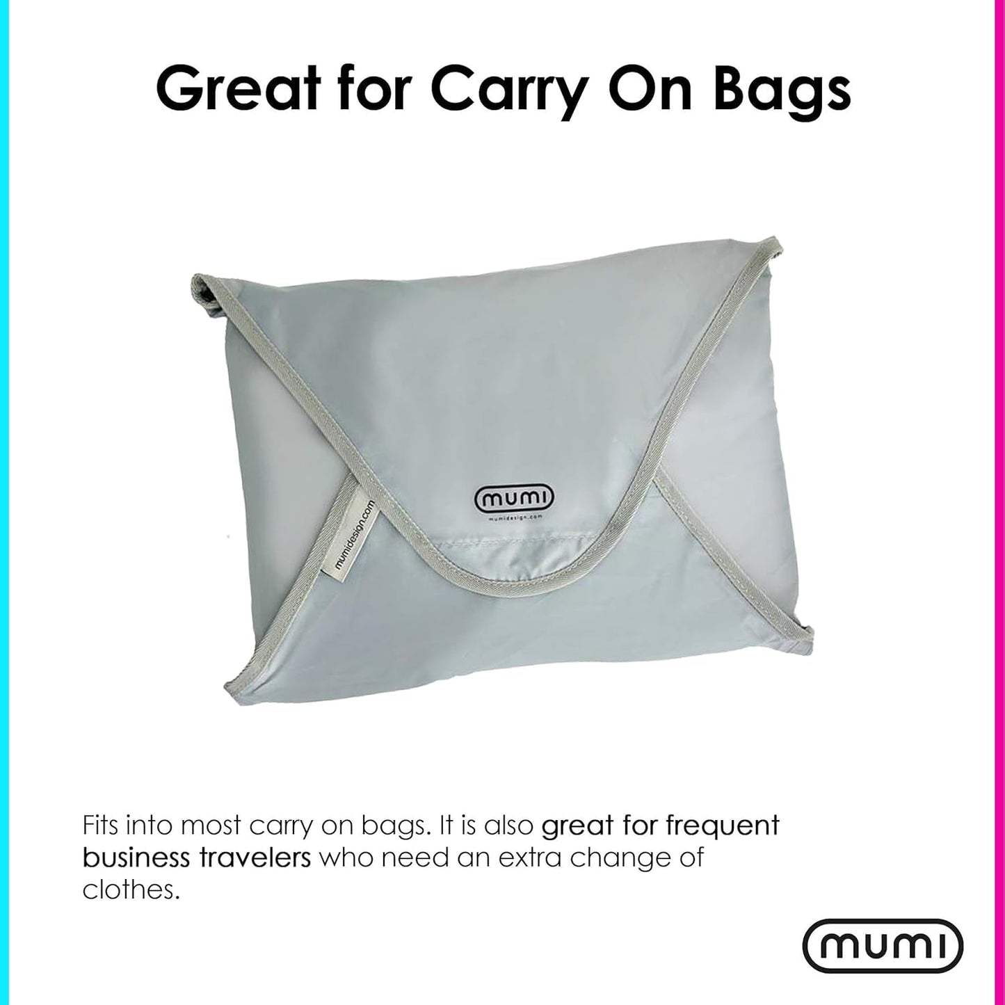 MUMI Travel Garment Bag Folder – 14.5" x 10.5" Foldable Clothes Organizer for Luggage | Anti-Wrinkle Suit & Shirt Case for Men & Women | Carry-On Garment Bag for Travel, Flights & Packing (Pink)