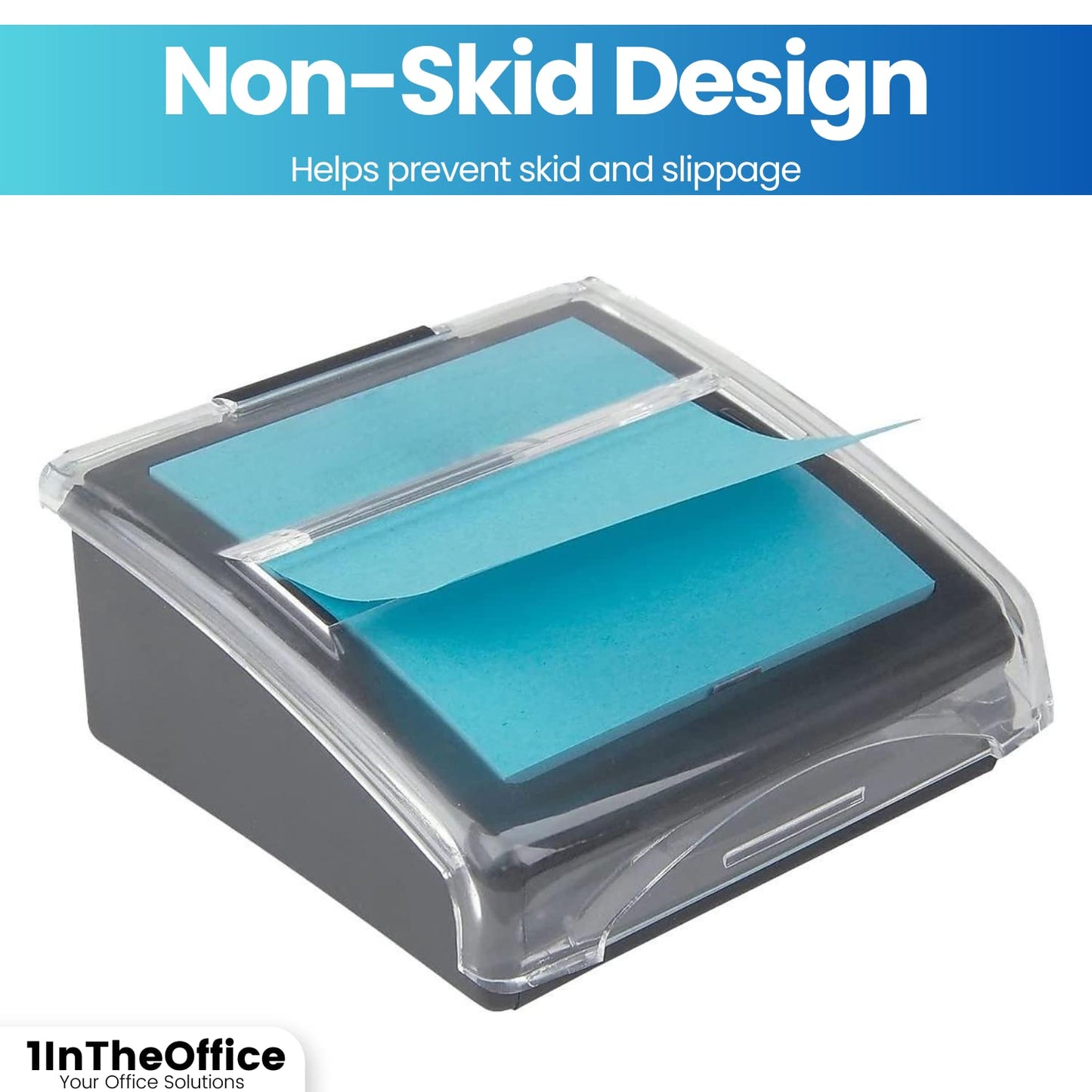 1InTheOffice Pop-Up Note Dispenser, Sticky Note Dispenser, Self-Stick Note Pad Holders, 3x3, Black, 1 Pack
