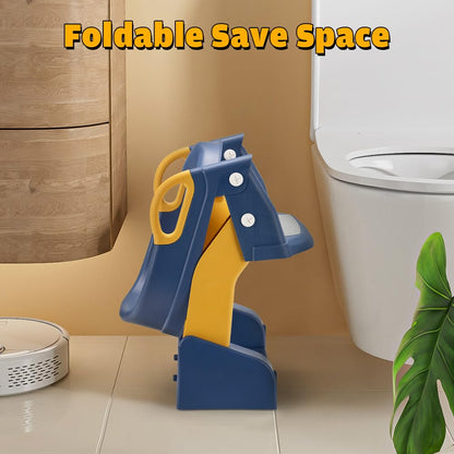 Playpals Potty Training Seat with Step Stool Ladder, 2 in 1 Potty Training Toilet with Urinals, Toddler Toilet Seat for Kids Boys Girls, Splash Guard Anti-Slip Pad Step Stool - Blue