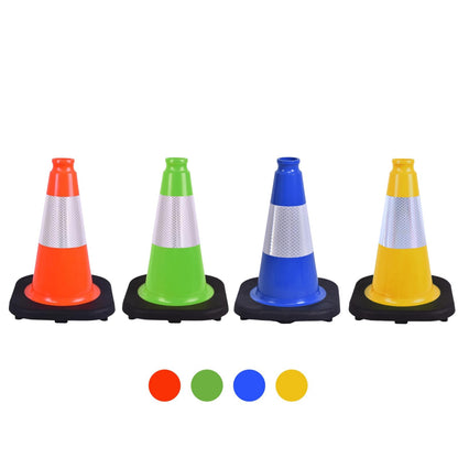 OranclUS 8 Pack 12 Inch Blue Safety Cones Durable with Black Base, Driveway Markers, Skating Practice, Pet Agility Training, Parking Lot Use (8, Blue, 12 Inch)