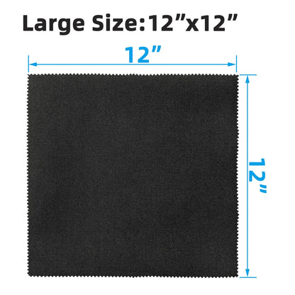Silicone Gun Cleaning Cloth, 12"x12" Microfiber Lint Free Silicone Gun Cleaning Rags, Reusable Microsuede Cleaning/Polishing Wipes Towels for Firearms, Reels, Knives and Scopes (Black-6Pack)