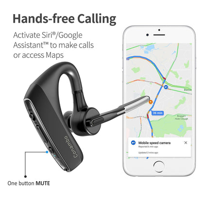 Conambo 2025 Upgraded K18 Bluetooth Headset V5.1 Wireless Headset with Dual Mic Noise Canceling& Mute, 16Hrs Talk time Single Ear Bluetooth Earpiece for iPhone Android Cell Phone Trucker Office Work