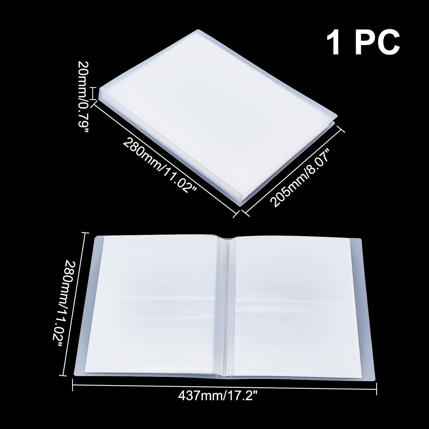 GLOBLELAND 80 Pockets Clear Stamps Storage Album Cut Dies Storage Bag Embossing Folder Keeper Cards Folder Bag for DIY Scrapbooking Arts Crafts Collecting 5.11x7inch