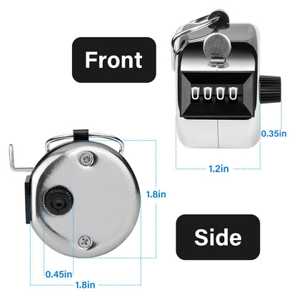 SDARMING Tally Counter, 4-Digit Clicker Counter, Metal Hand Tally Counters Clicker Pitch Counter for Counting, Knitting, Coaching, Golf, Lap, Fishing