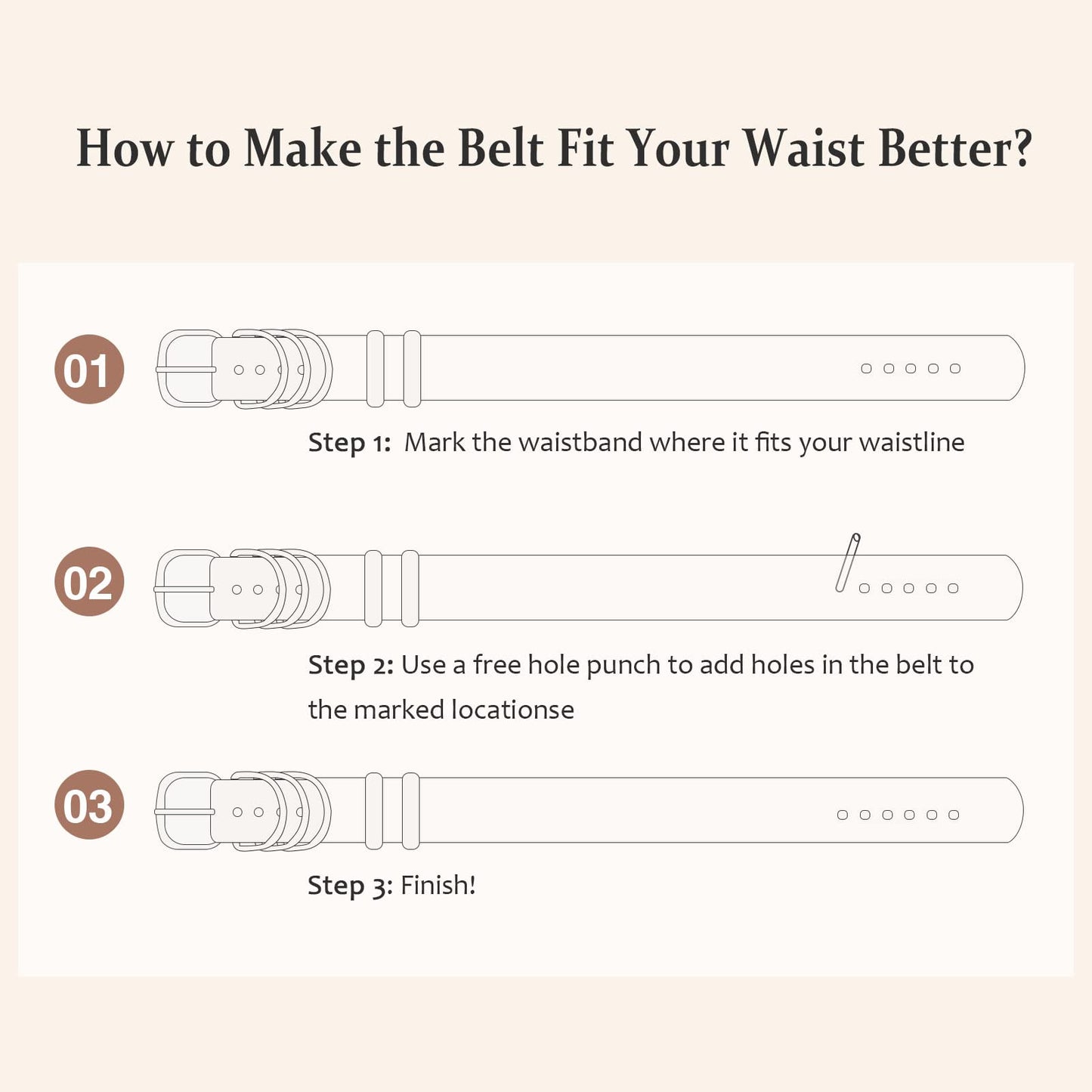 AWAYTR Women Leather Punk Waist Belt - Black PU Leather Adjustable Ladies Belts with Gold and Silver Buckle (Silver Buckle)