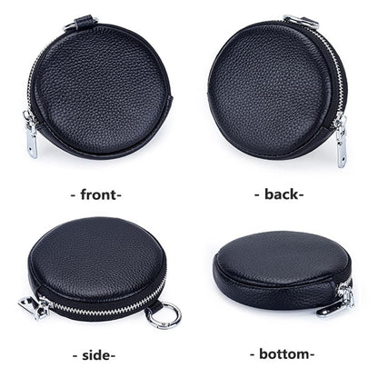Yzikema 1 Pcs Leather Zipper Coin Purse Wallet With Keychain, Coin Organizer, Change Holder,Card Case, Mini Leather Zipper Storage Bag for Men & Women