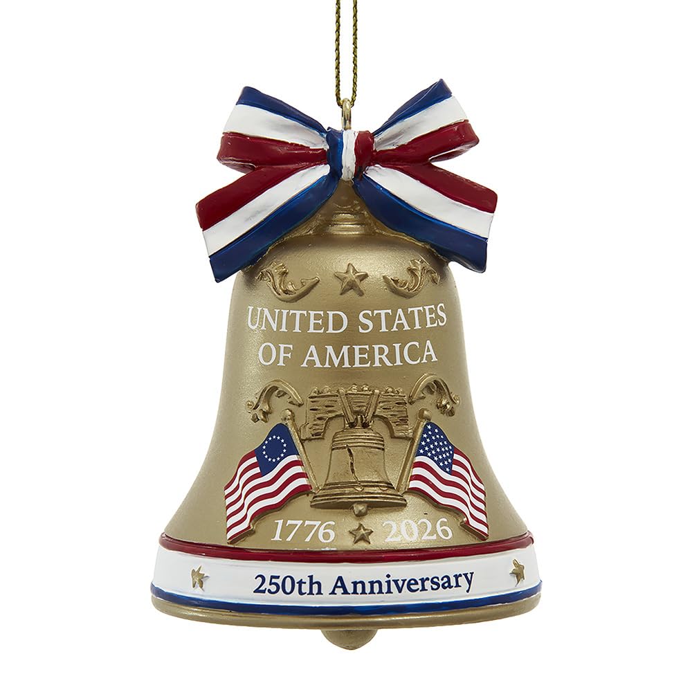 Kurt Adler America 250 Liberty Bell W/Bow