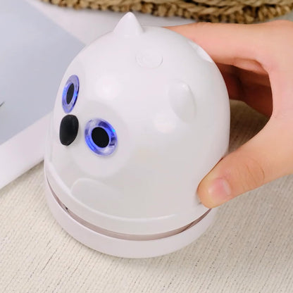 Mini Desktop Vacuum Cleaner Owl Desk Vacuum Cleaner Cute Desk Vacuum Sweeper for Cleaning Eraser Waste, Crumbs, Hair, Paper Scraps on Computer Piano Keyboard Countertop Car