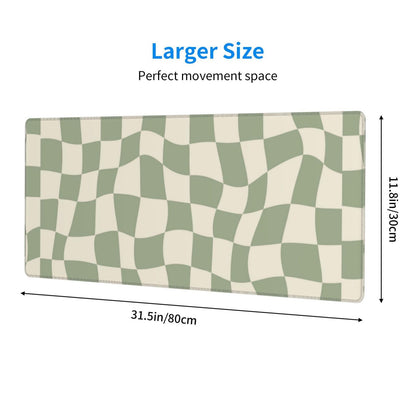 04 sage Green Desk mat,Checkered Mouse Pad,sage Office Supplies,sage Green Mouse Pad,XL Mouse pad 11.8 * 31.5 Inches