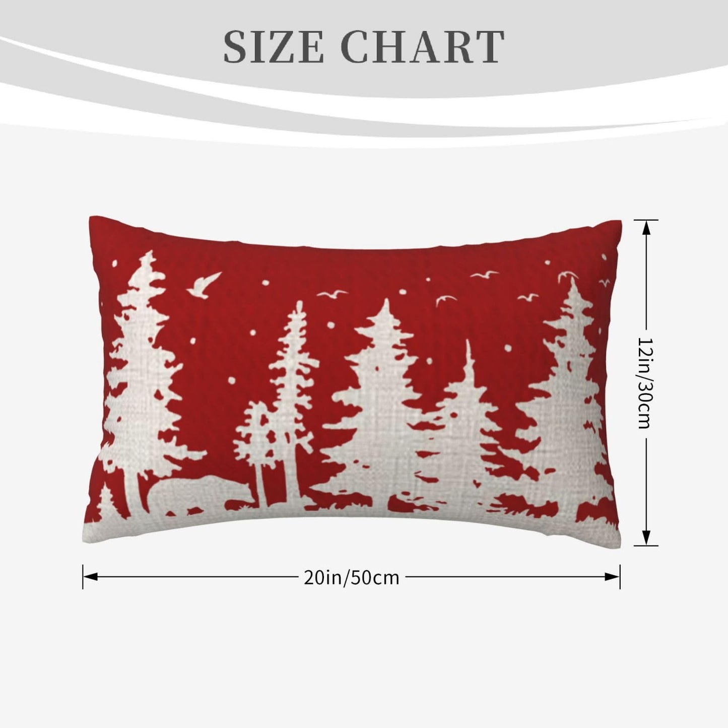 NIDITW Set of 2 Merry Christmas Snowflake Pine Tree Forest Bear Winter Snow Scenery Lumbar Cotton Linen Throw Pillow Cover Cushion Case Sofa Couch Decorative Waist 12x20 Inches (1-Forest Set)