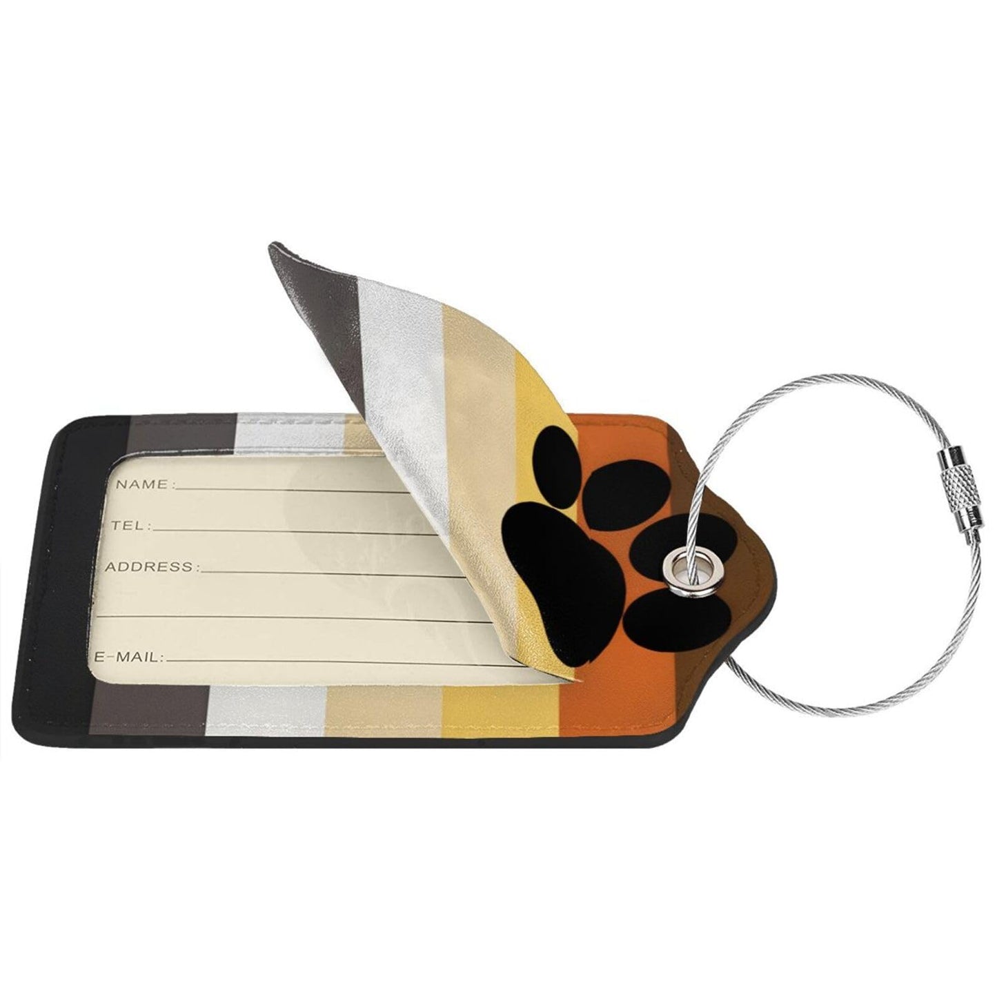 LGBT Rainbow Luggage Tag 2 Pcs Progress Pride Luggage Tag Gay Pride Bear Paw Tag for Suitcase Travel Backpack