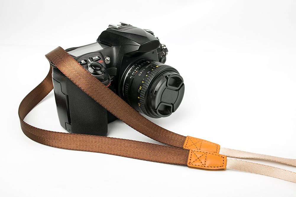 AOLLCCAE Universal Adjustable Slim Shoulder Sling Neck Strap for All Camera DSLR SLR (Coffee Brown)