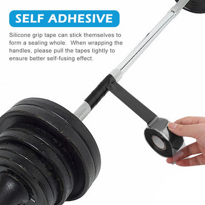 Arivlune Grip Tape - 16.4FT Self Fusing Silicone Tape, Rubber Grip Wrap for Pull Up Bars, Barbells, Dumbbells, Gym Equipment, Bike Handles(Color:Black)