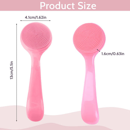 2Pack Silicone Face Brush Manual Face Scrub Brush Soft Facial Brushes Waterproof Exfoliating Face Brush Skin Friendly Face Cleaner Brush for Women and Men Blackheads Makeup Residues Removal