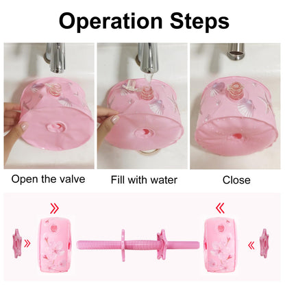 DEIRIS Travel Weights Water Filled Dumbbell Set of 2,6LB Hand Weights for Women at Home Gym Exercise Training